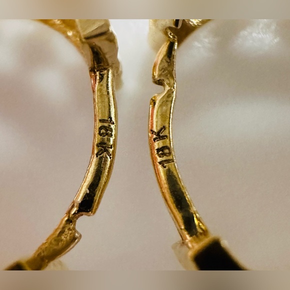 Diacut Earrings.  💛 Real 18(18k) Karat Solid Gold Jewelry - Picture 9 of 10